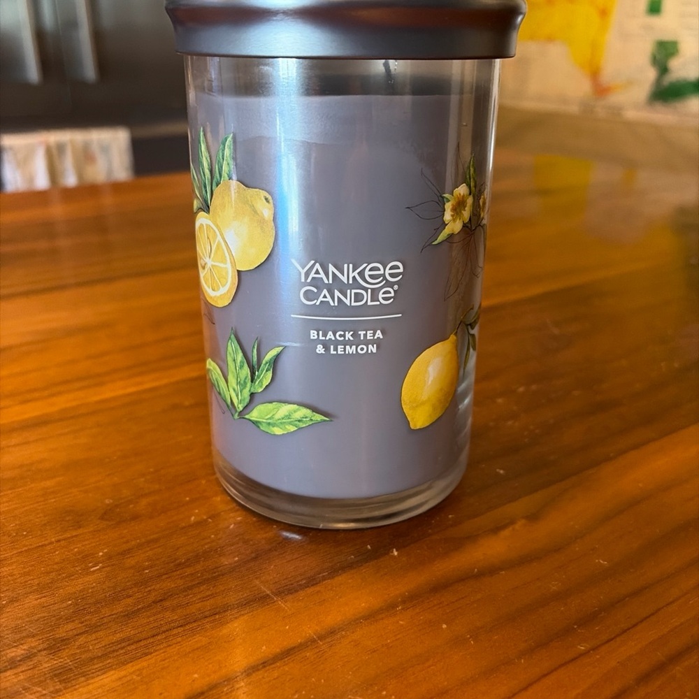 Yankee Candle Black Tea & Lemon Jar Candle 20oz Double Wick USED ONCE